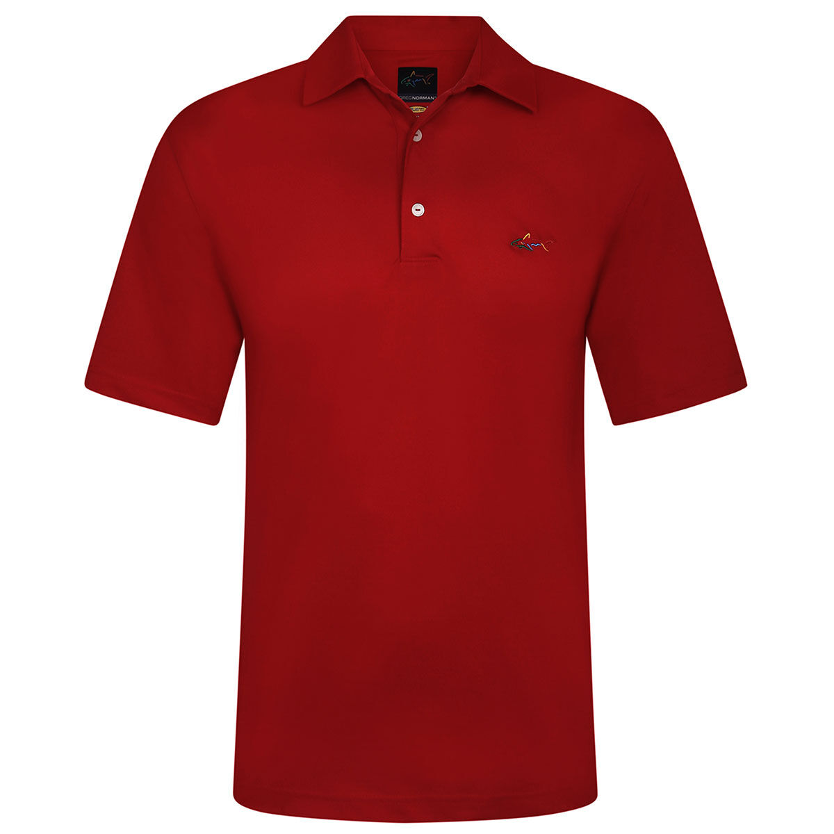 Greg Norman Red Embroidered Shark Logo Golf Polo Shirt, Mens | American Golf, Size: Medium