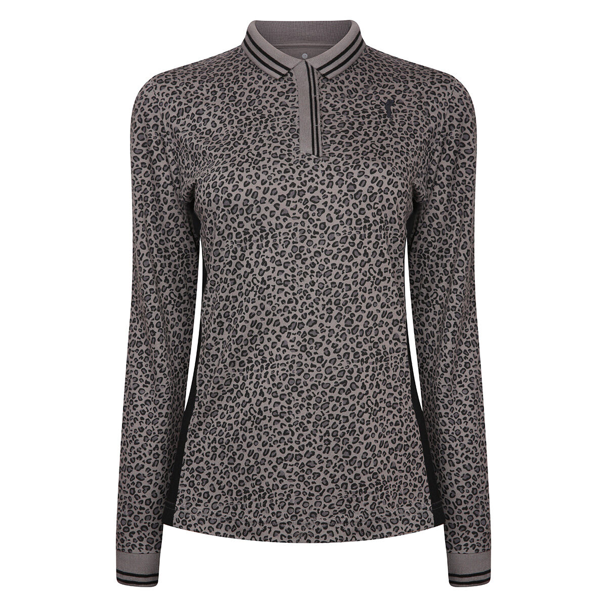 Ocean Tee Womens Grey Lightweight GOLFINO Long Sleeve Golf Polo Shirt, Size: XL | American Golf