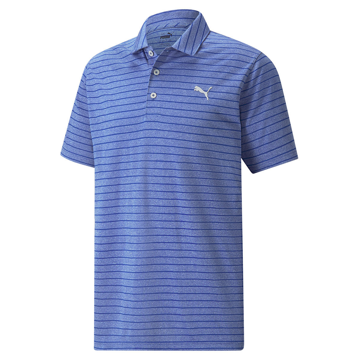 PUMA Golf Mens Blue Stripe Rotation Golf Polo Shirt, Size: Small | American Golf