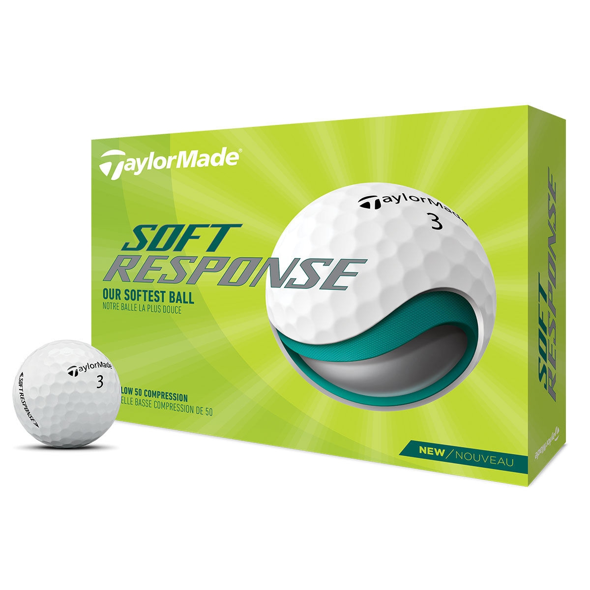 Taylormade White Soft Response 12 Golf Balls Pack| American Golf, One Size