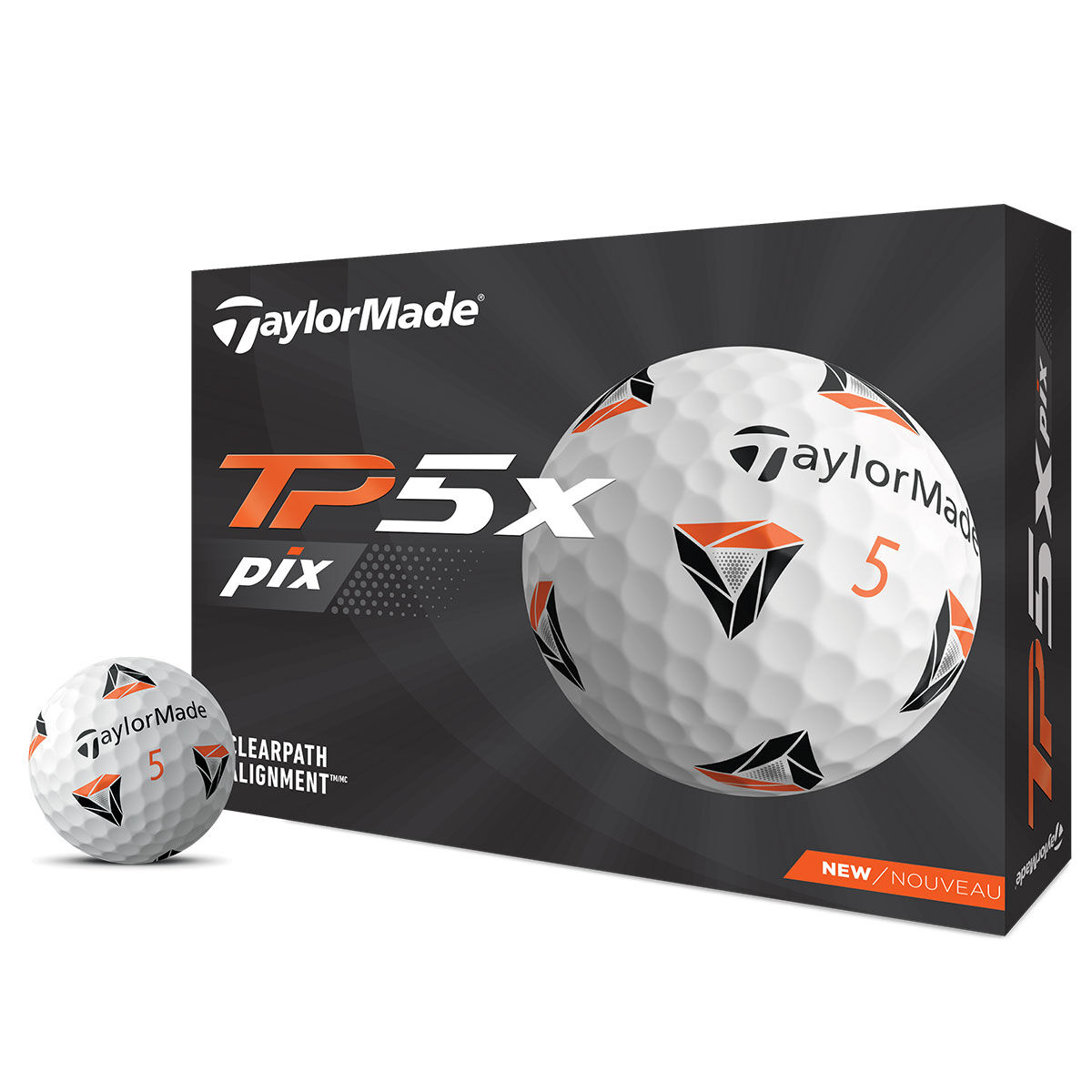 TaylorMade TP5x pix 2.0 12 Golf Ball Pack, Male, White, One Size | American Golf