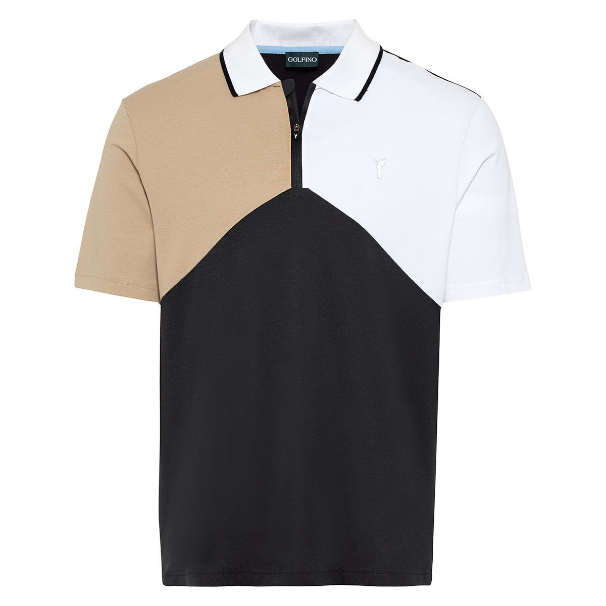 GOLFINO Men’s Shoulder Logo Golf Polo Shirt, Mens, Caviar, Small | American Golf
