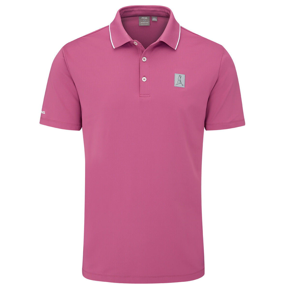 PING Men’s Mr Ping II Golf Polo Shirt, Mens, Beet red, Small | American Golf