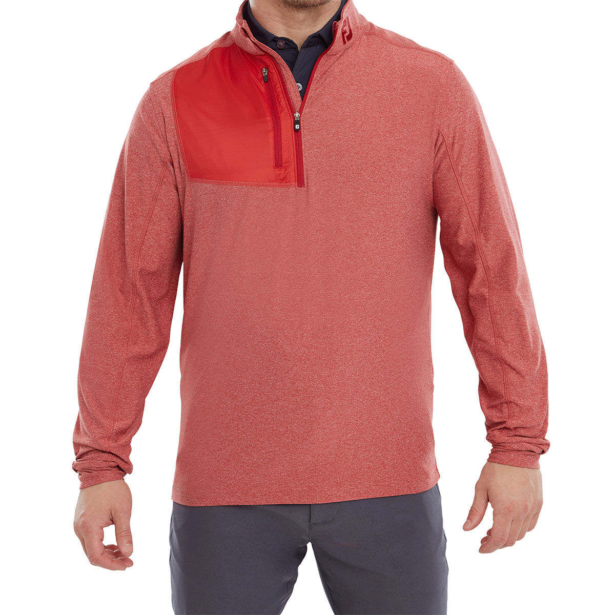 FootJoy Men’s Red Heather Chill-Out XP Golf Midlayer, Size: XL | American Golf