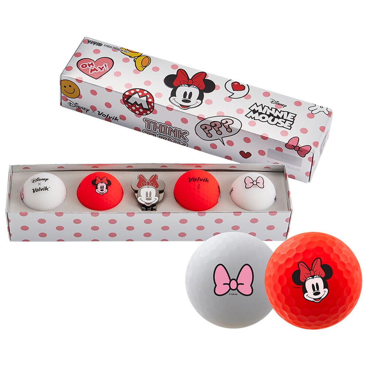 Volvik Vivid Disney 4 Golf Ball Pack, Mens, Minnie mouse | American Golf