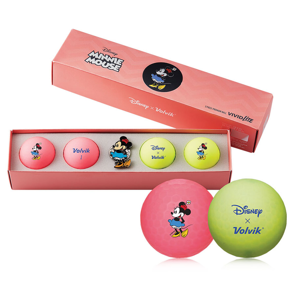Volvik Vivid Lite Disney 4 Golf Ball Pack, Mens, Minnie mouse | American Golf