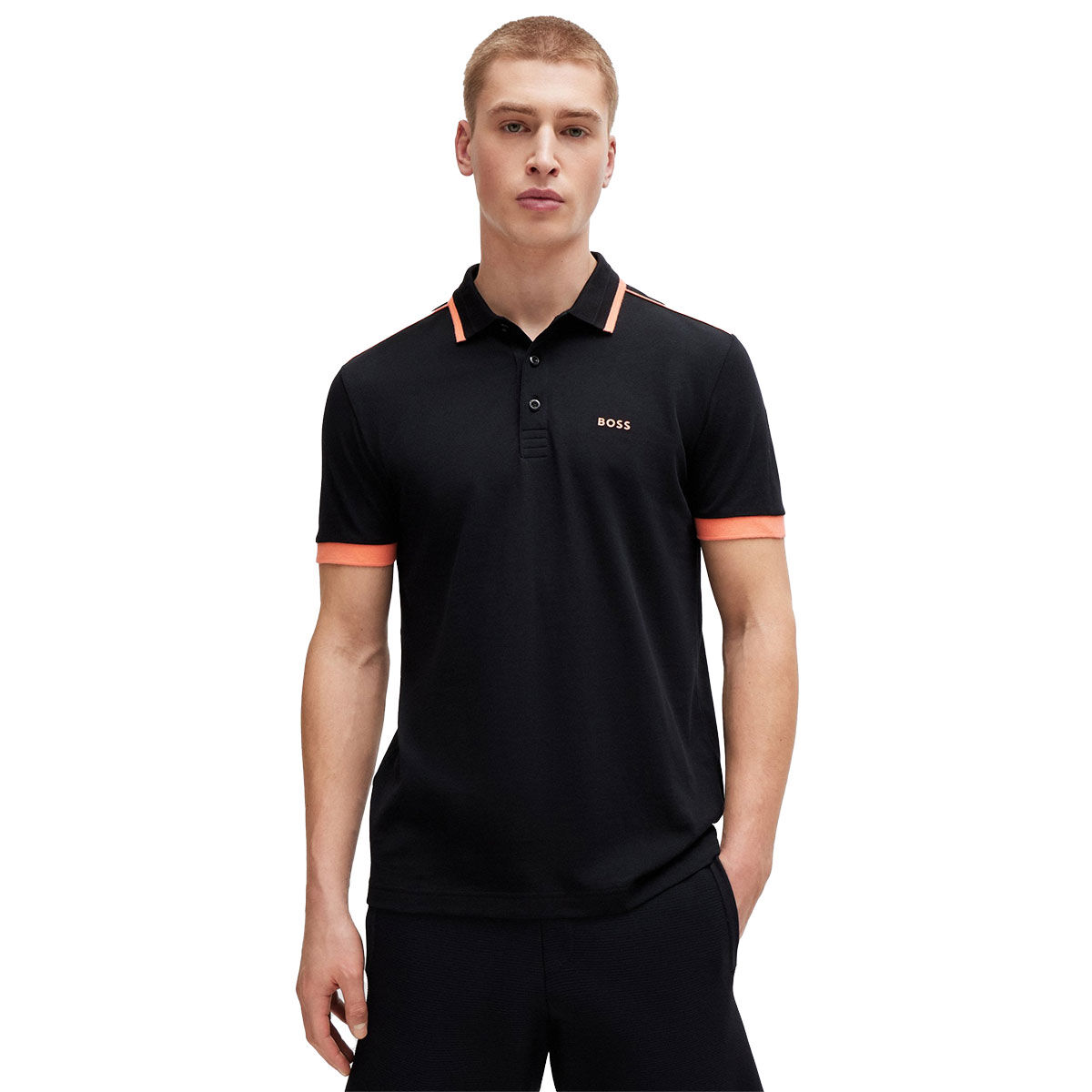 Hugo Boss Men’s Paddy 1 Golf Polo Shirt, Mens, Black, Small | American Golf