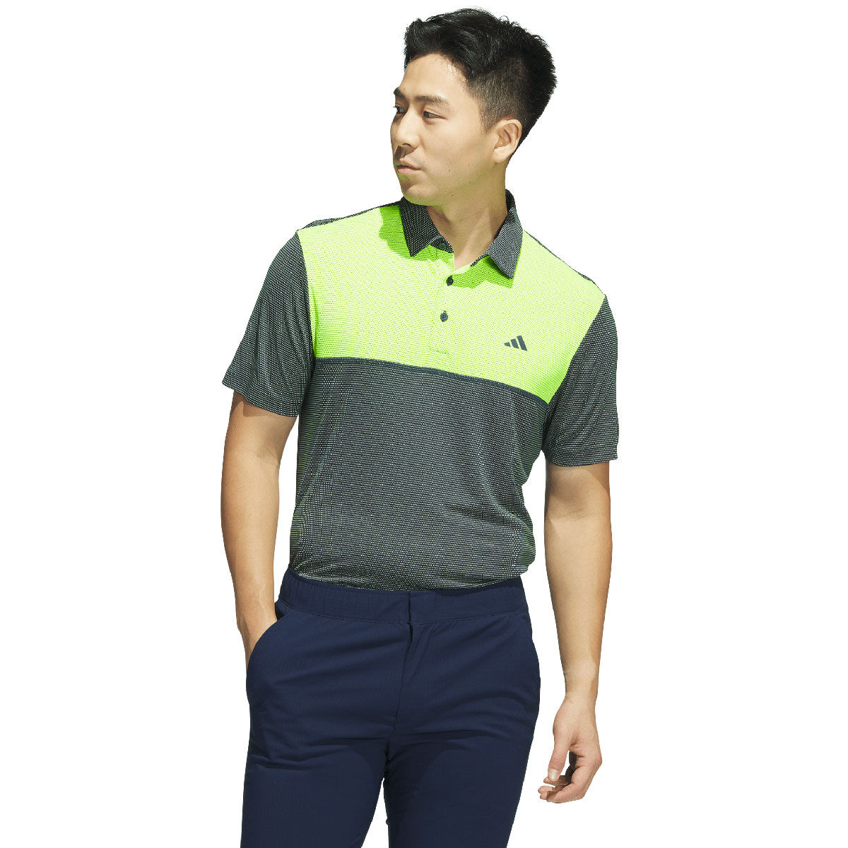 adidas Men’s Core Colourblock Golf Polo Shirt, Mens, Lemon, Medium | American Golf