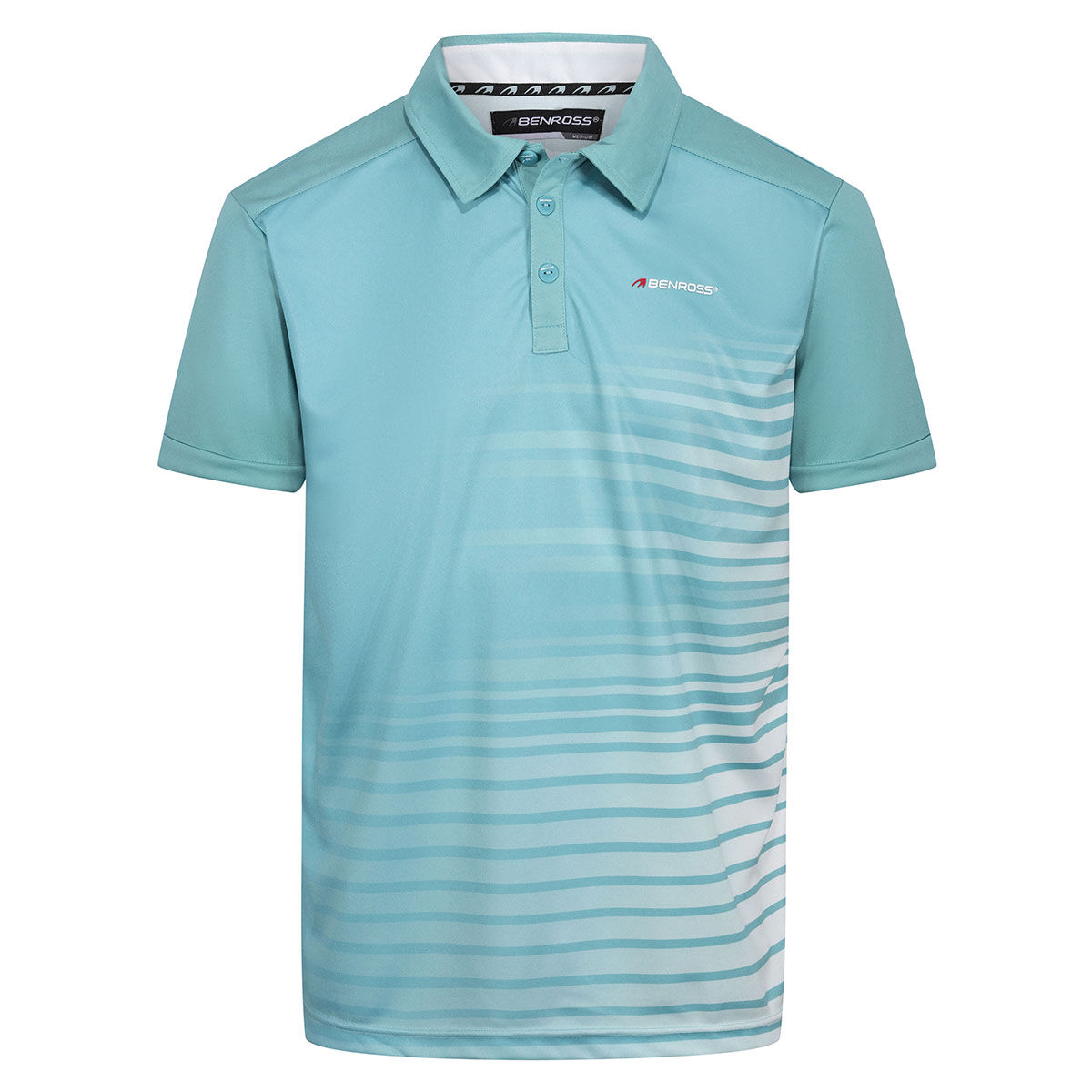 Benross Men’s Fade Stripe Stretch Golf Polo Shirt, Mens, Porcelain/white, Small | American Golf
