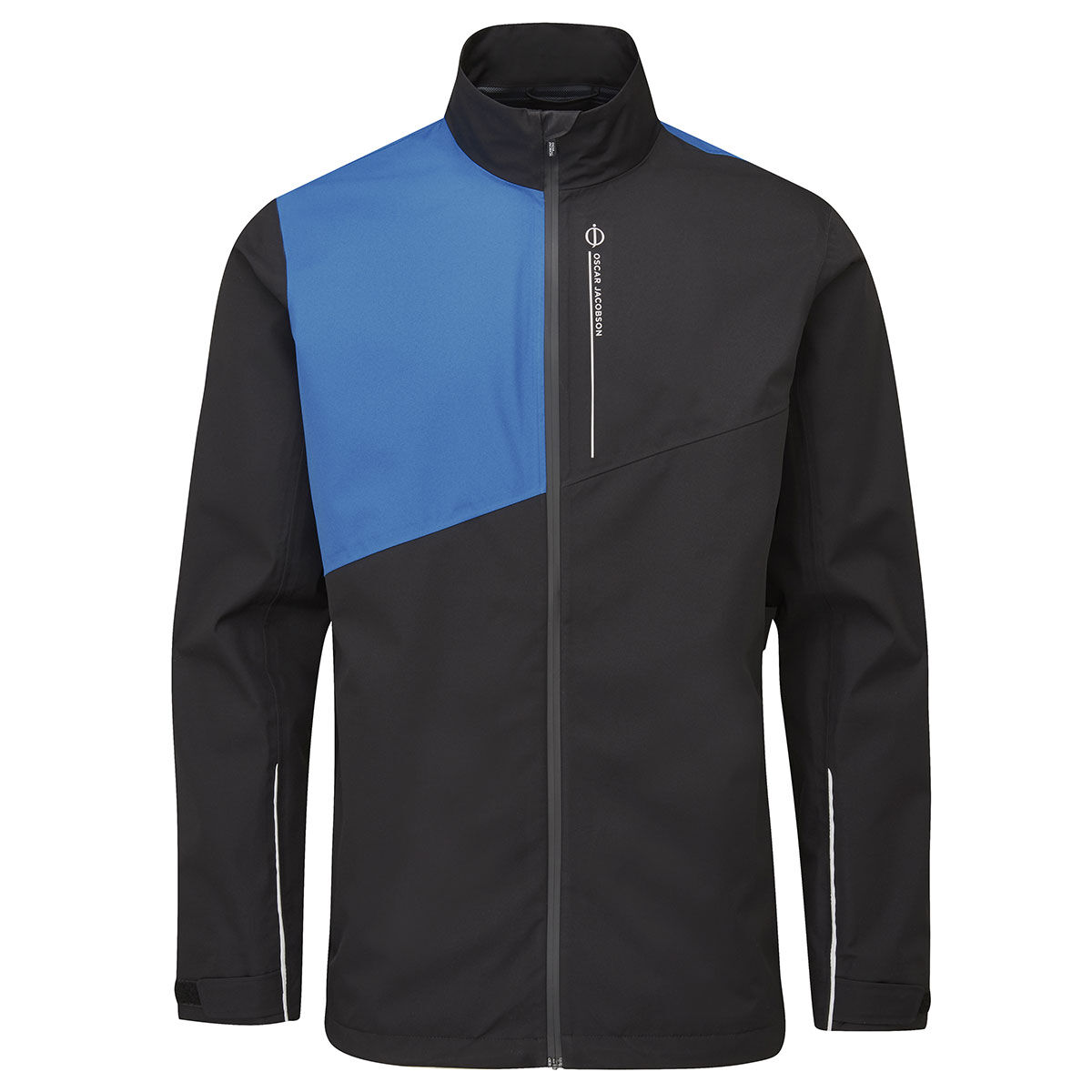 Oscar Jacobson Men’s Greylands Golf Jacket, Mens, Black/cobalt, Large | American Golf