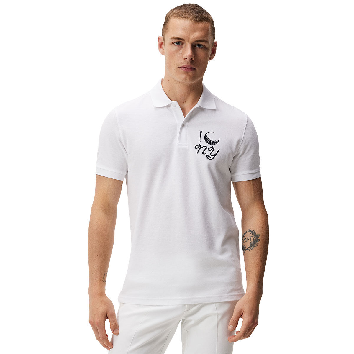 J.Lindeberg Men’s Troy Tour Collection Golf Polo Shirt, Mens, White, Xl | American Golf