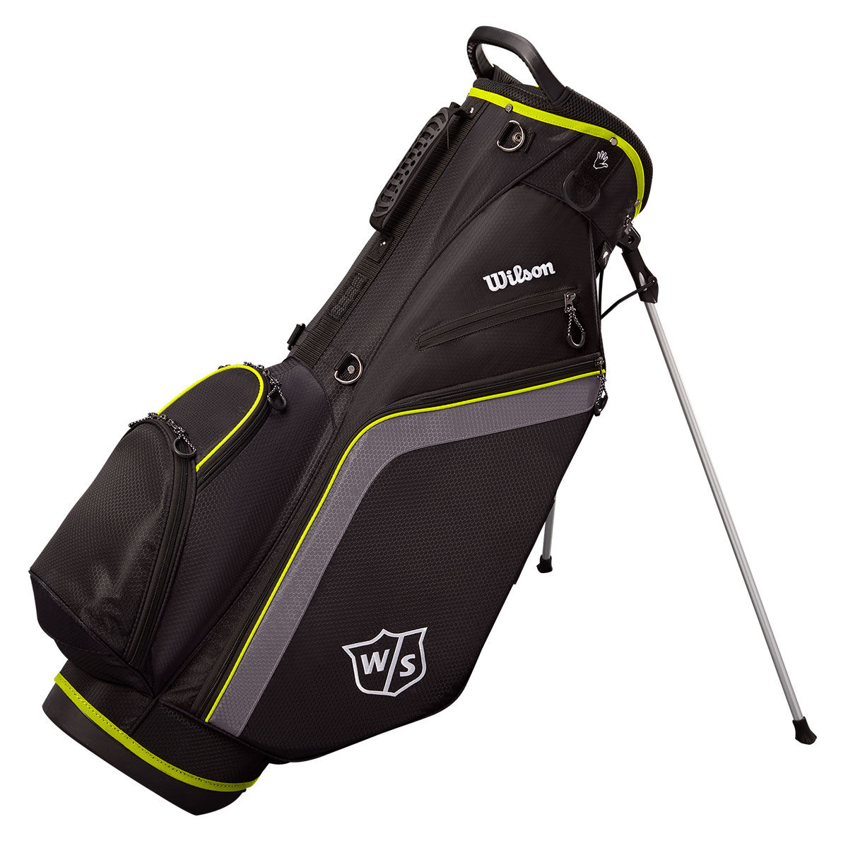 Wilson Staff Mens Black, Silver and Yellow Golf Lite III Golf Stand Bag, Size: One Size | American Golf