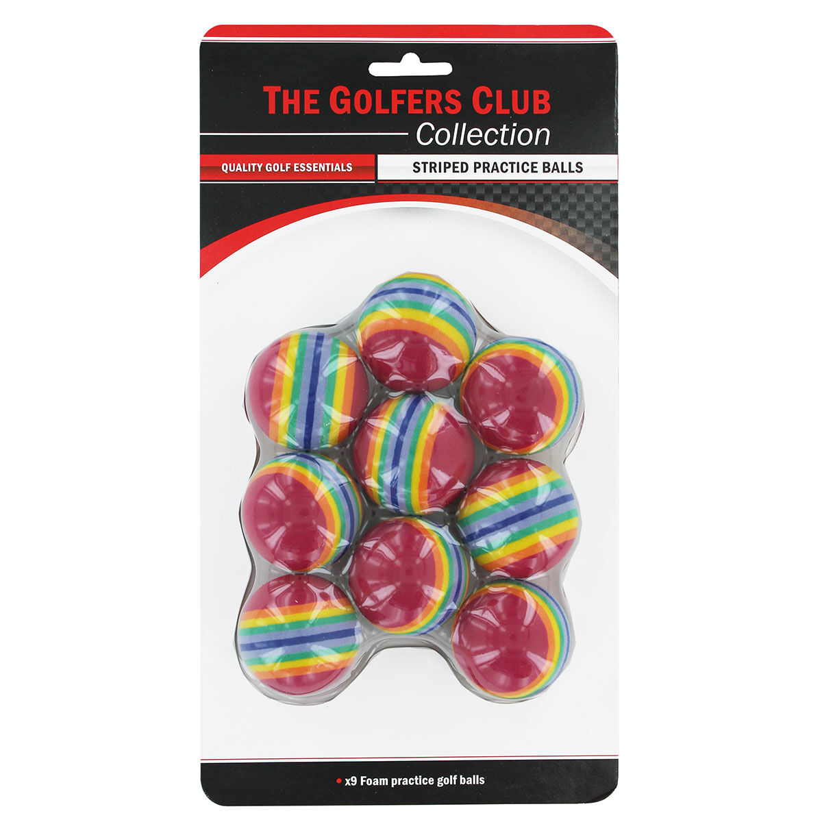 Brand Fusion The Golfers Club Foam Striped Practice 9 Golf Ball Pack, Mens, One size | American Golf