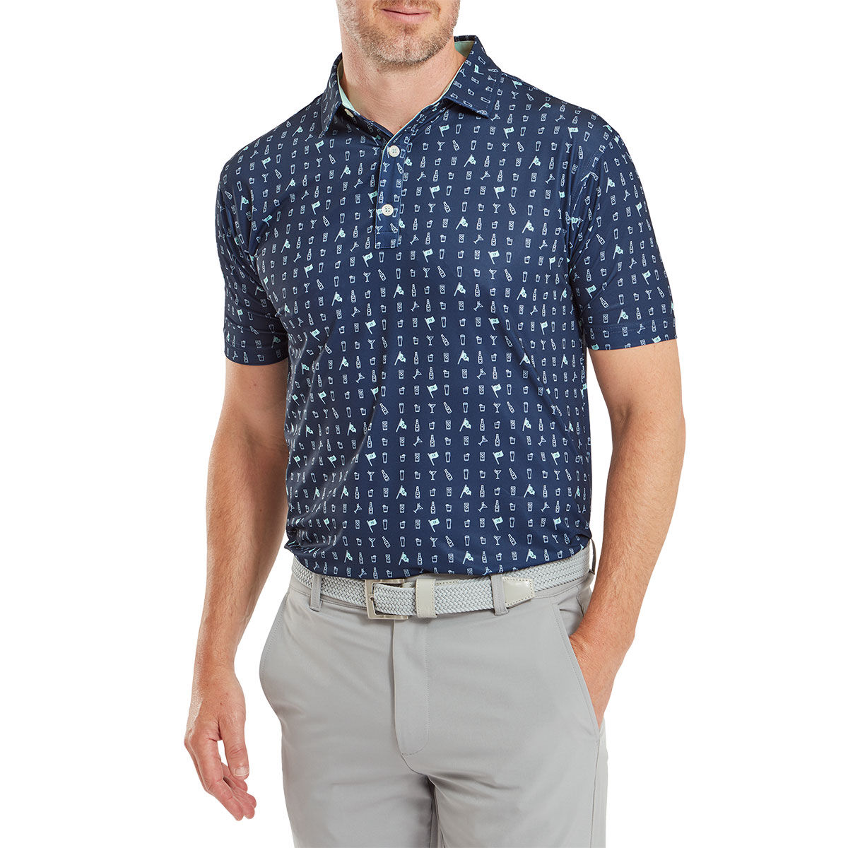 FootJoy Men’s 19th Hole Lisle Golf Polo Shirt, Mens, Navy blue, Xxl | American Golf