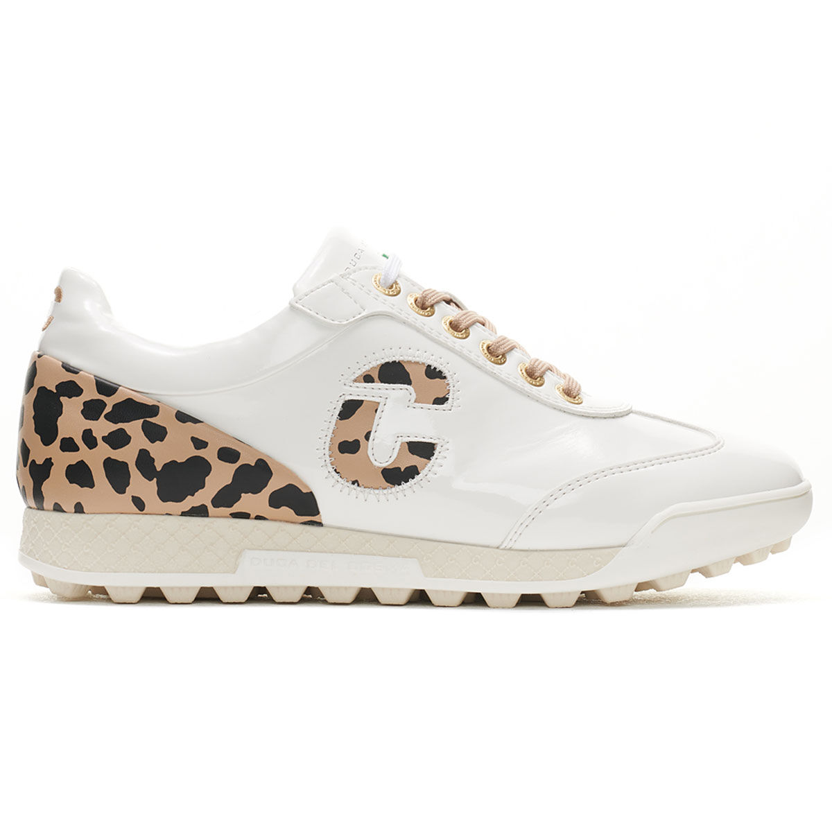 Duca Del Cosma Womens King Cheetah Waterproof Spikeless Golf Shoes, Female, White/pink, 4 | American Golf