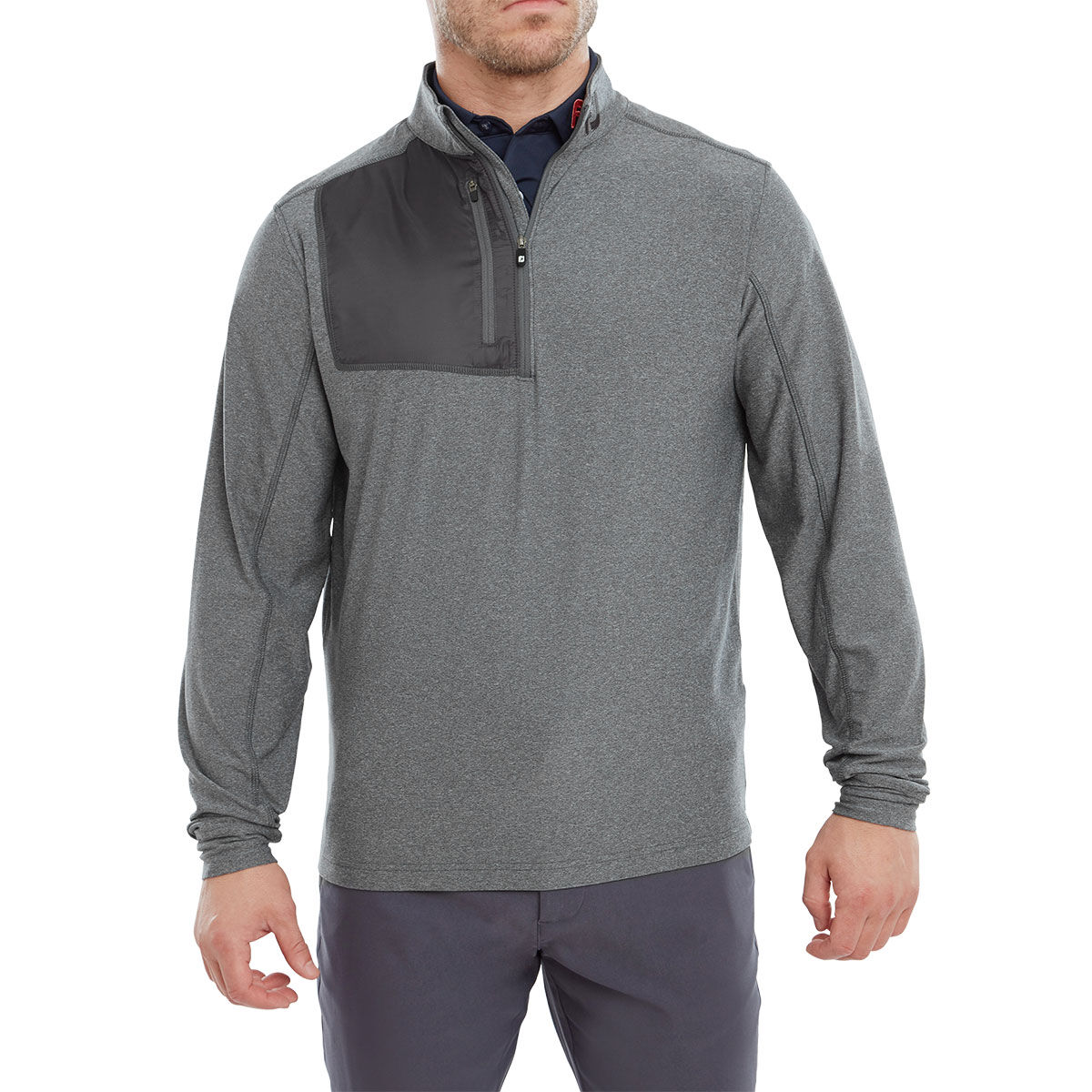 FootJoy Men’s Grey and Black Heather Chill-Out XP Golf Midlayer, Size: XXL | American Golf