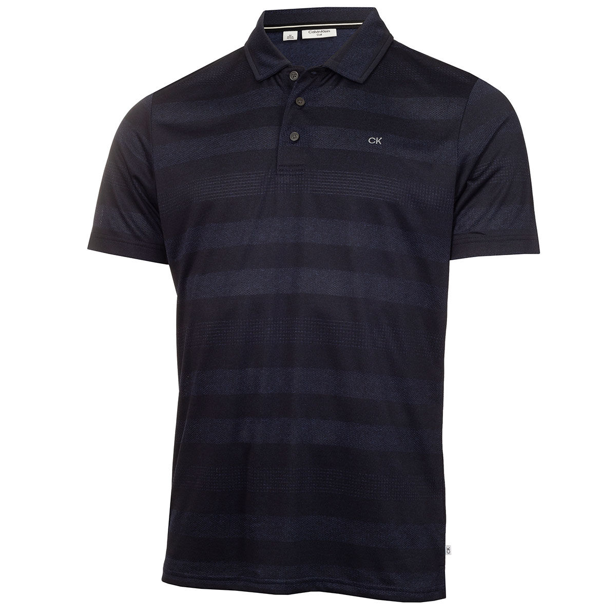 Calvin Klein Men’s Navy Blue Lightweight Embroidered Shadow Stripe Golf Polo Shirt, Size: Small | American Golf