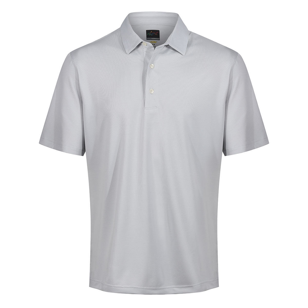 Greg Norman Men’s Neck Logo Stretch Golf Polo Shirt, Mens, Shark grey, Xxl | American Golf