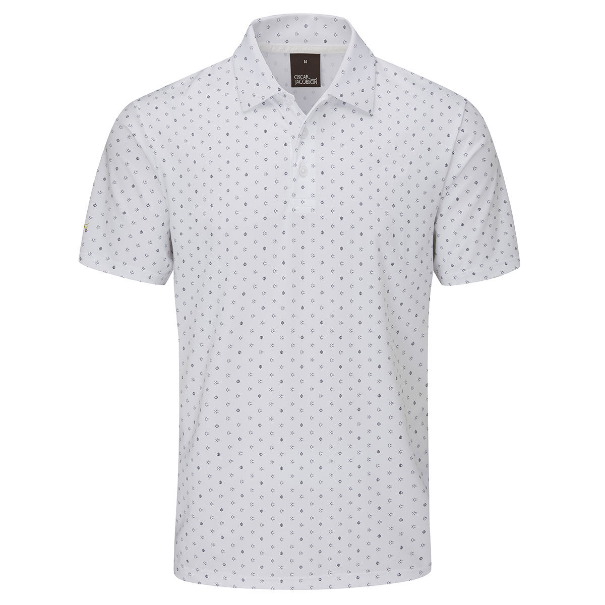 Oscar Jacobson Men’s Wellington Golf Polo Shirt, Mens, White, Small | American Golf