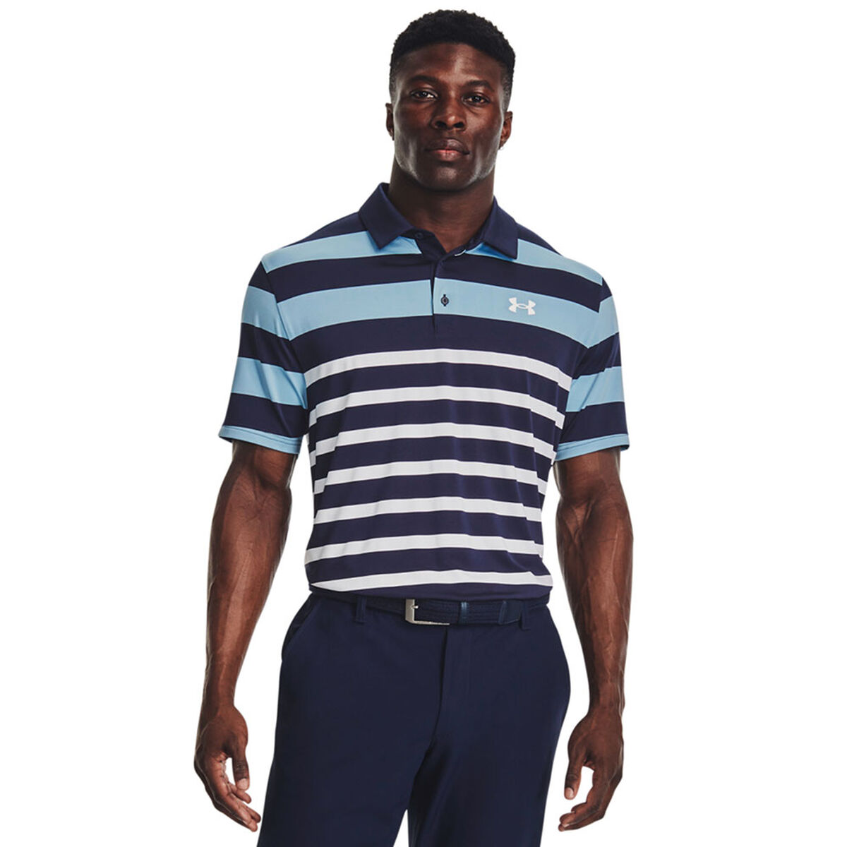 Under Armour Men’s Playoff 3.0 Stripe Golf Polo Shirt, Mens, Navy/blizzard/white, Xs | American Golf