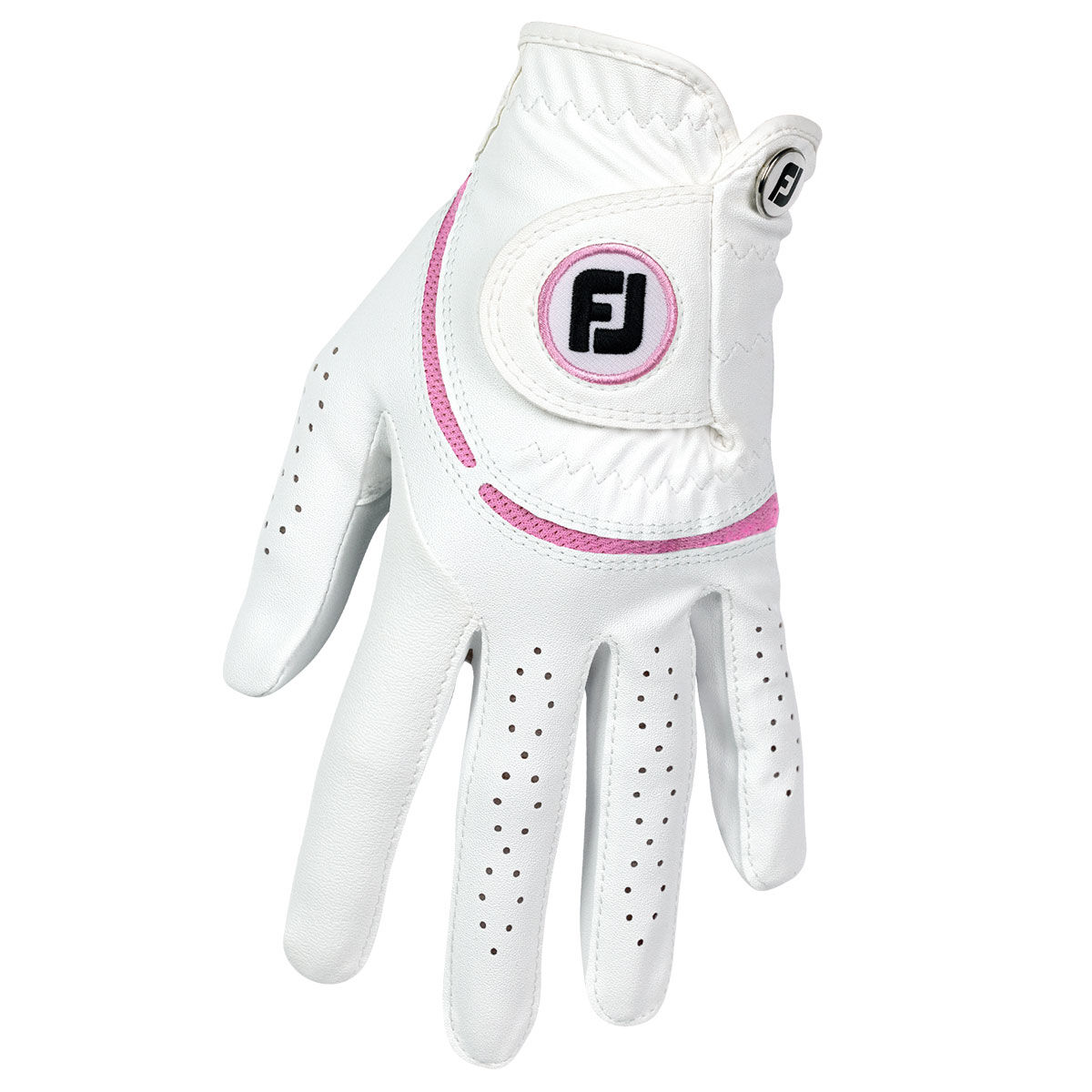 FootJoy Womens Weathersof Golf Glove, Female, Left hand, Small, White/pink | American Golf