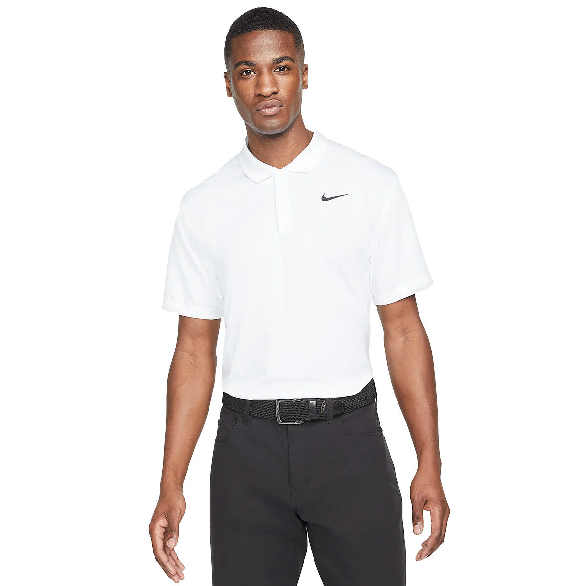 Nike Men’s Dri-FIT Victory Golf Polo Shirt, Mens, White/black, Large | American Golf