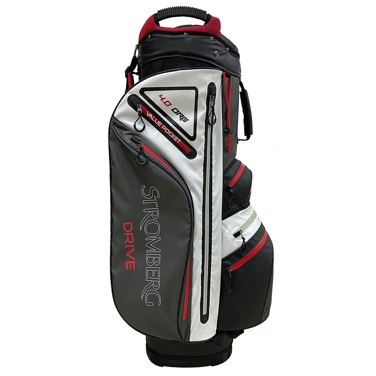 Stromberg Drive Organiser 4.0 Waterproof Golf Cart Bag, Black/ white/ red, One Size | American Golf