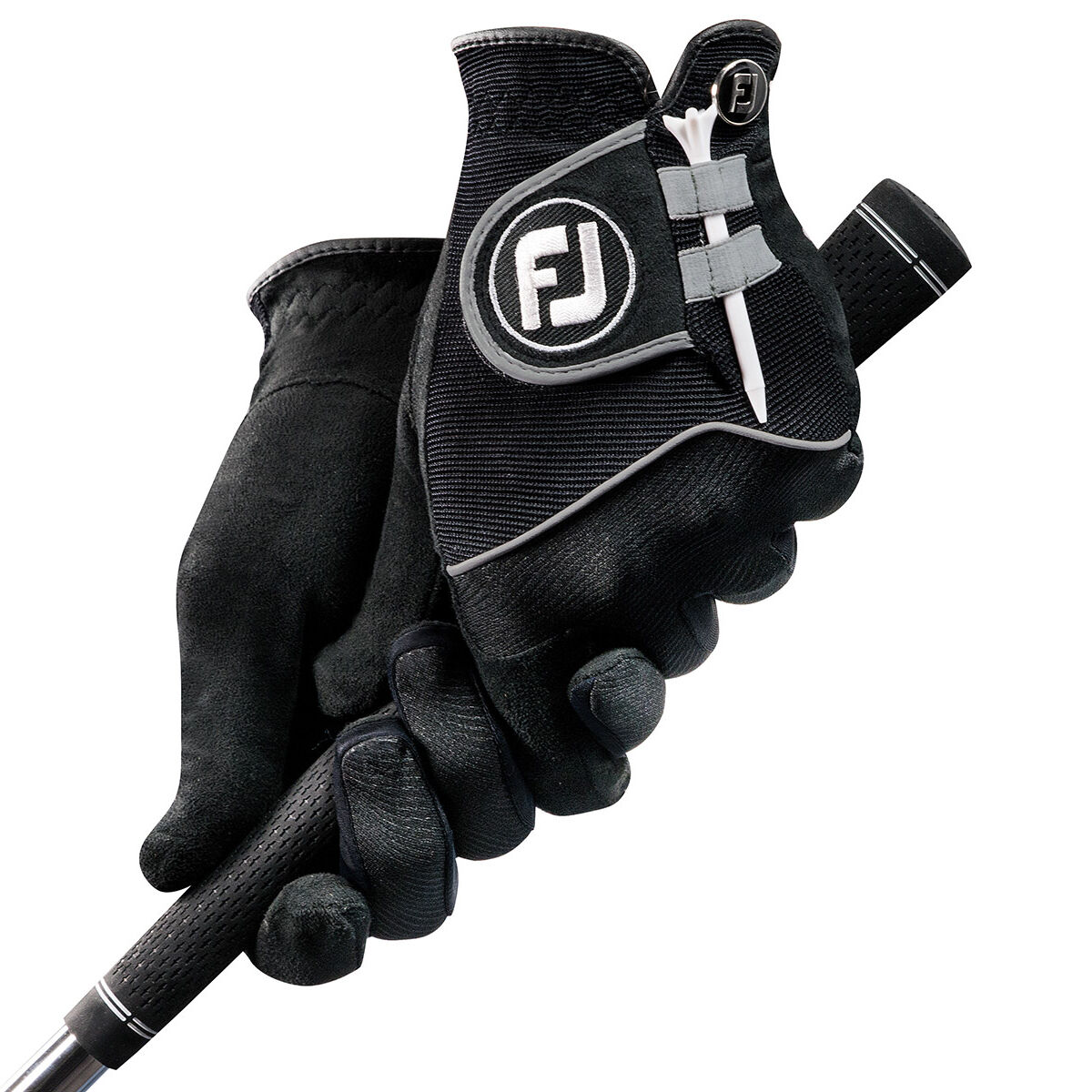 FootJoy Men’s RainGrip Golf Glove - Pair, Mens, Small, Black | American Golf