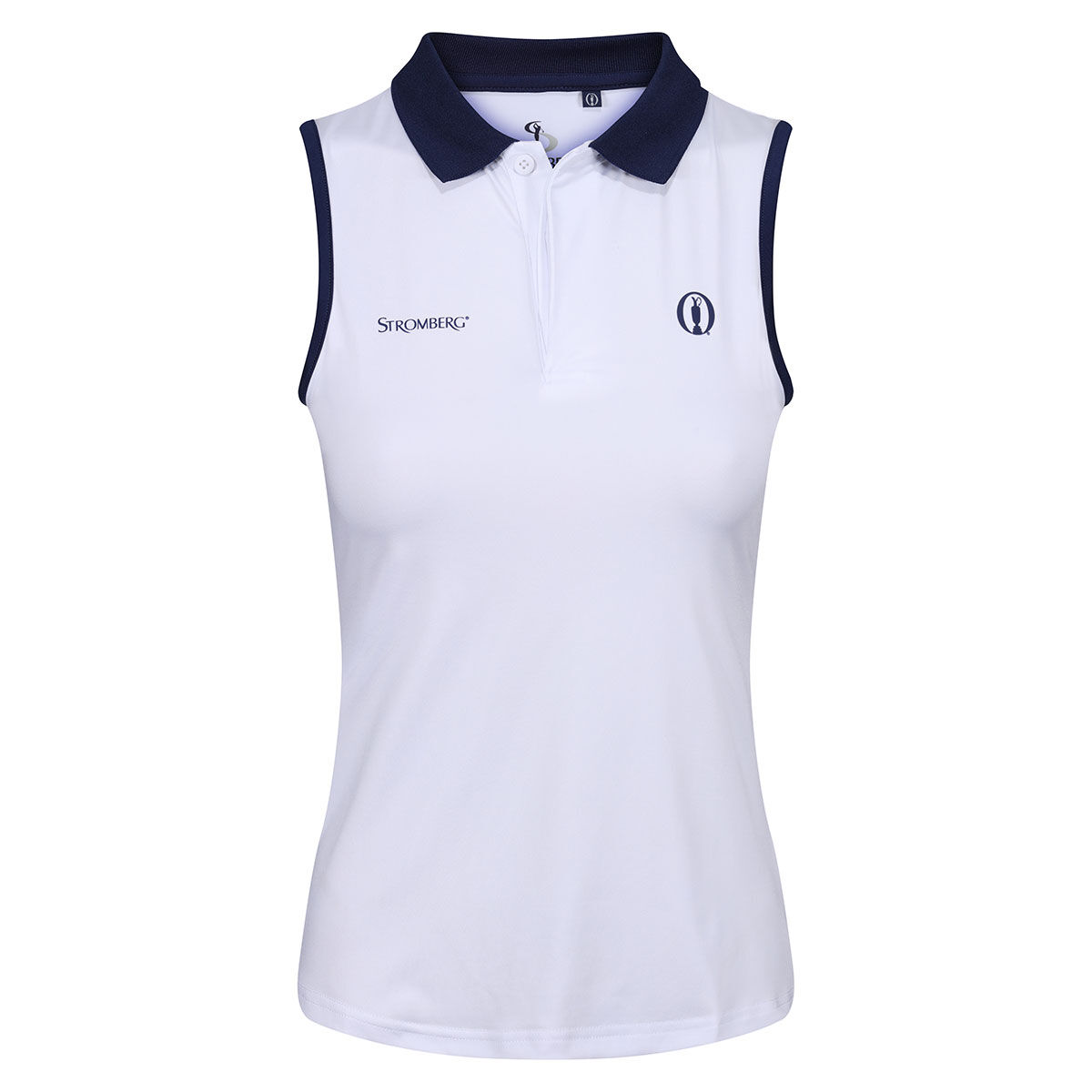 Stromberg Womens The Open Whitworth Sleeveless Stretch Golf Polo Shirt, Female, Optic white, 16 | American Golf