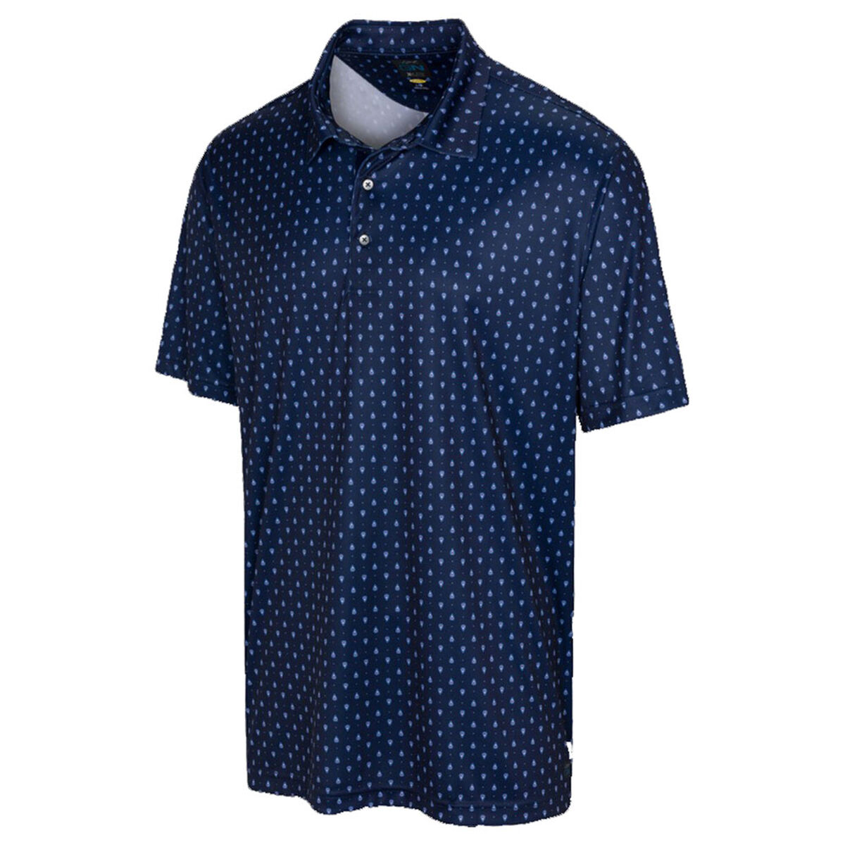 Greg Norman Men’s Navy Blue Comfortable Paisley Foulard Golf Polo Shirt, Size: S | American Golf
