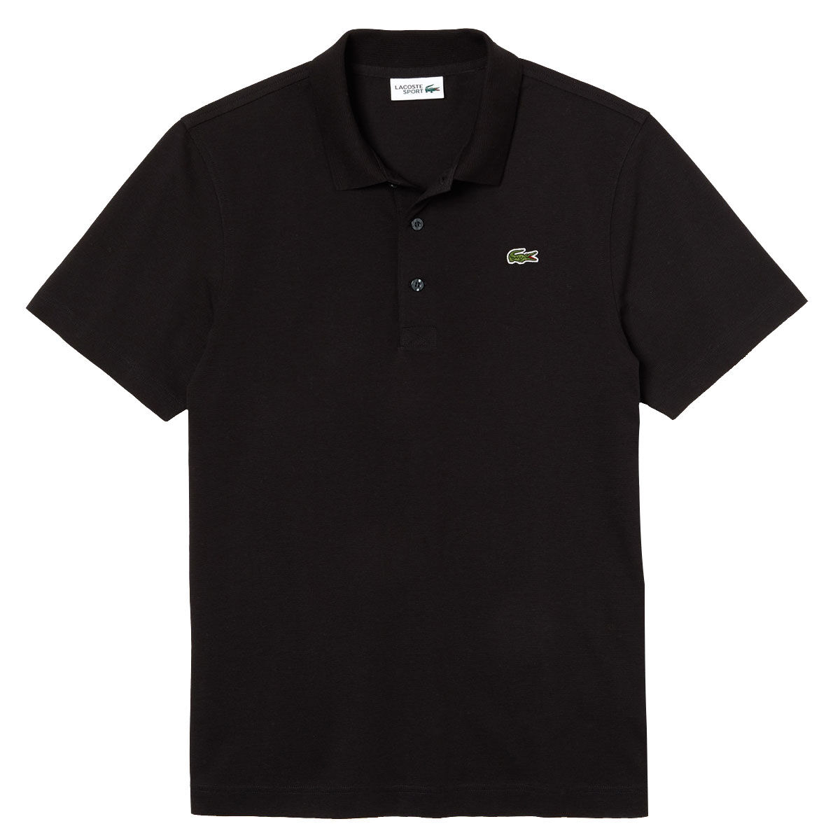 Lacoste Mens Black Lightweight SPORT Plain Golf Polo Shirt  | American Golf