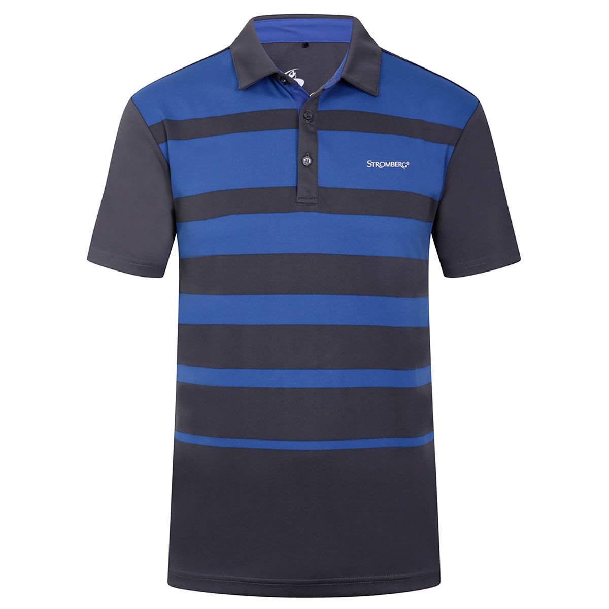 Stromberg Men’s Strike Stretch Golf Polo Shirt, Mens, Grey/blue, Large | American Golf