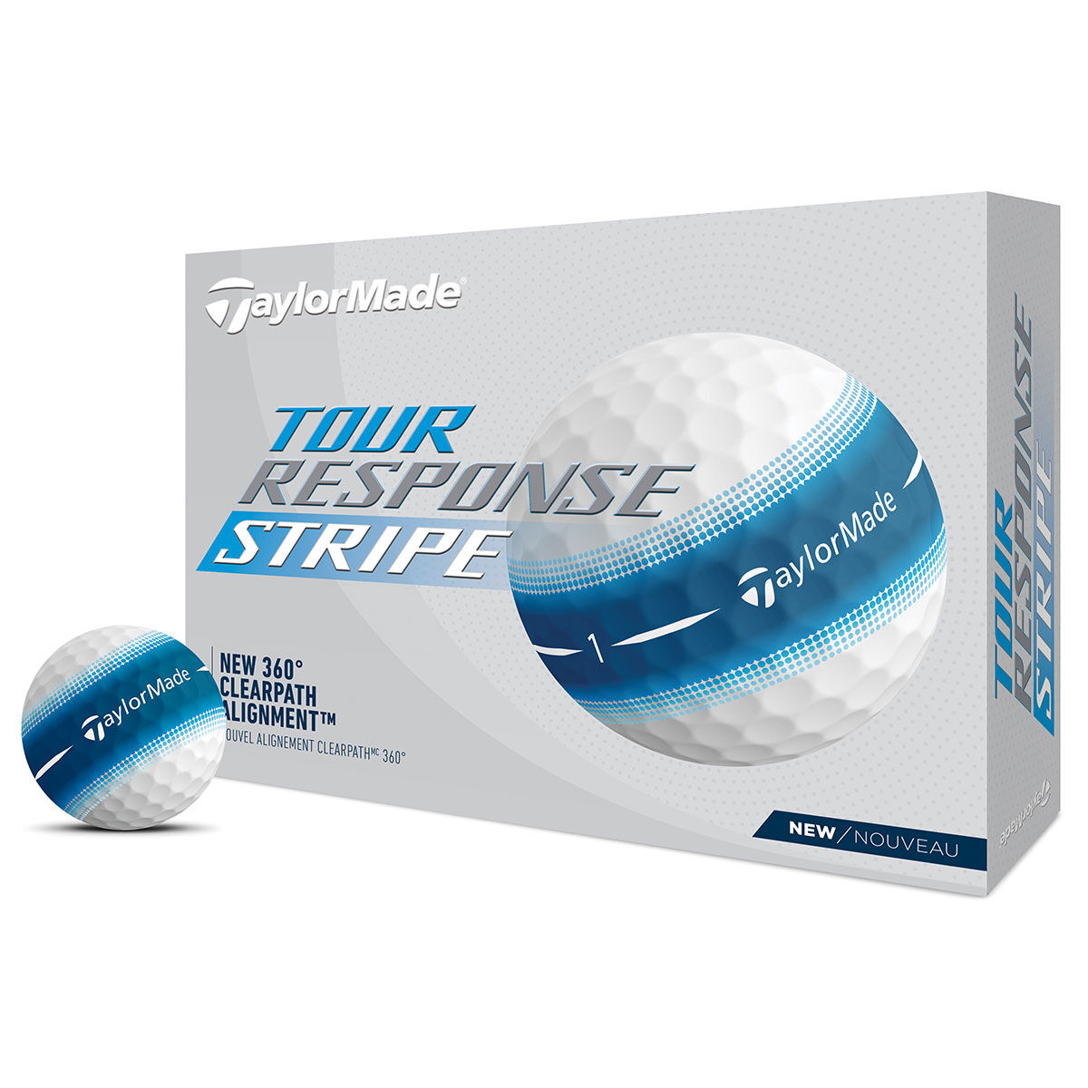 TaylorMade Tour Response Stripe 12 Golf Ball Pack, Mens, Blue | American Golf