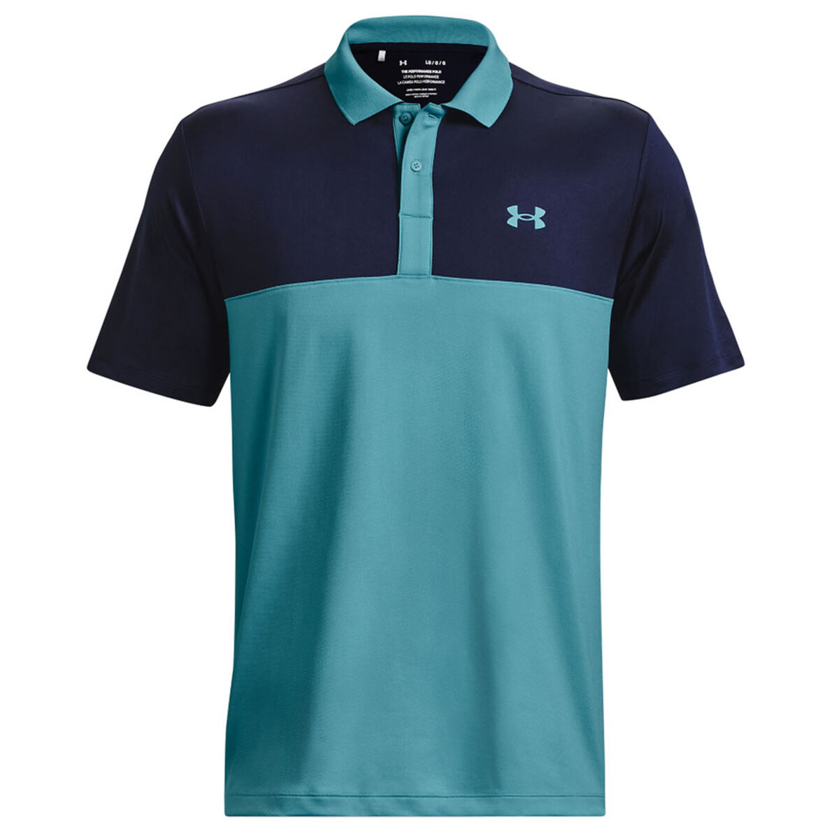 Under Armour Men’s Performance 3.0 Colourblock Golf Polo Shirt, Unisex, Glacier blue/midnight/glacier, Small | American Golf