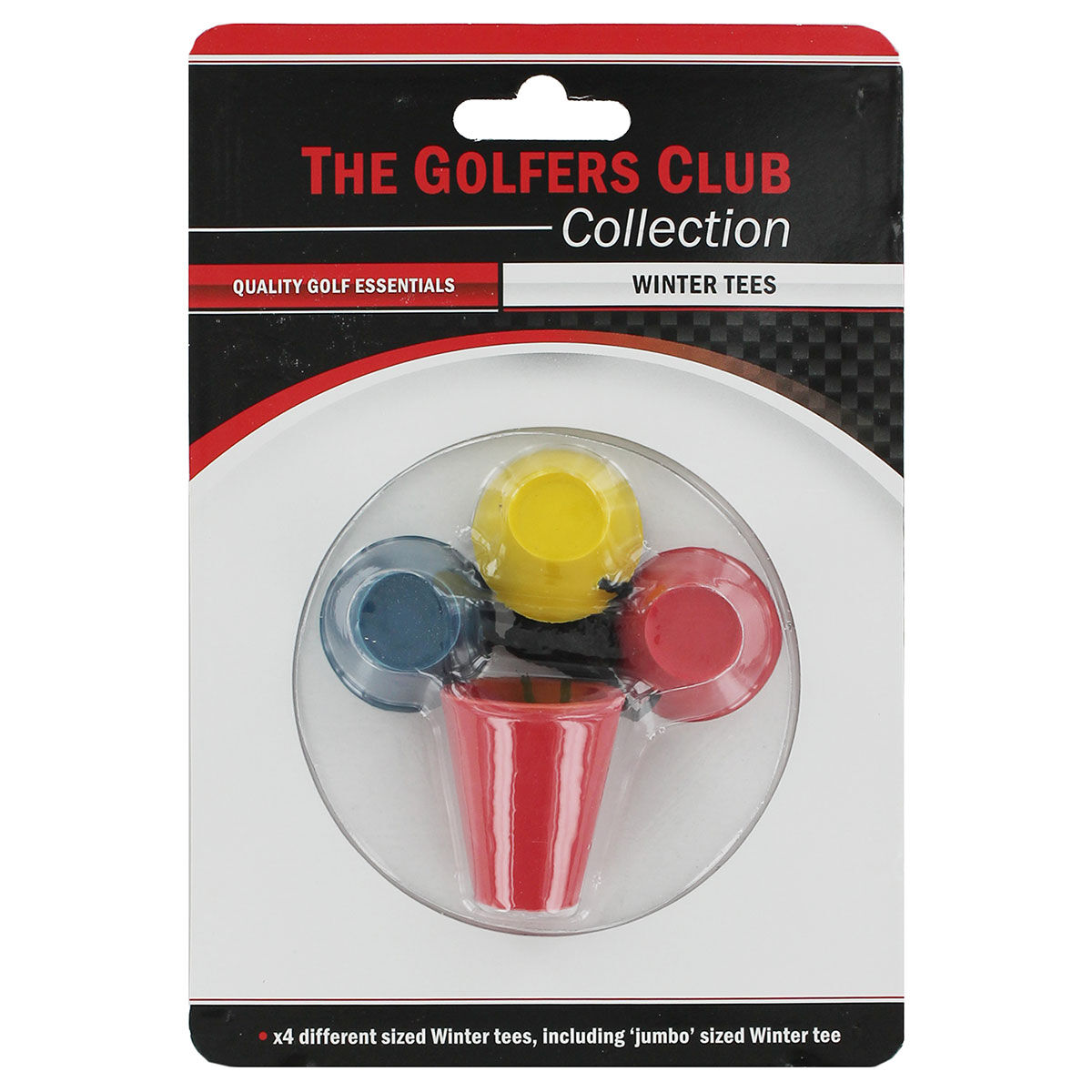 The Golfers Club Blue, Yellow and Red Pack of 4 Winter Golf Tees, One Size | American Golf