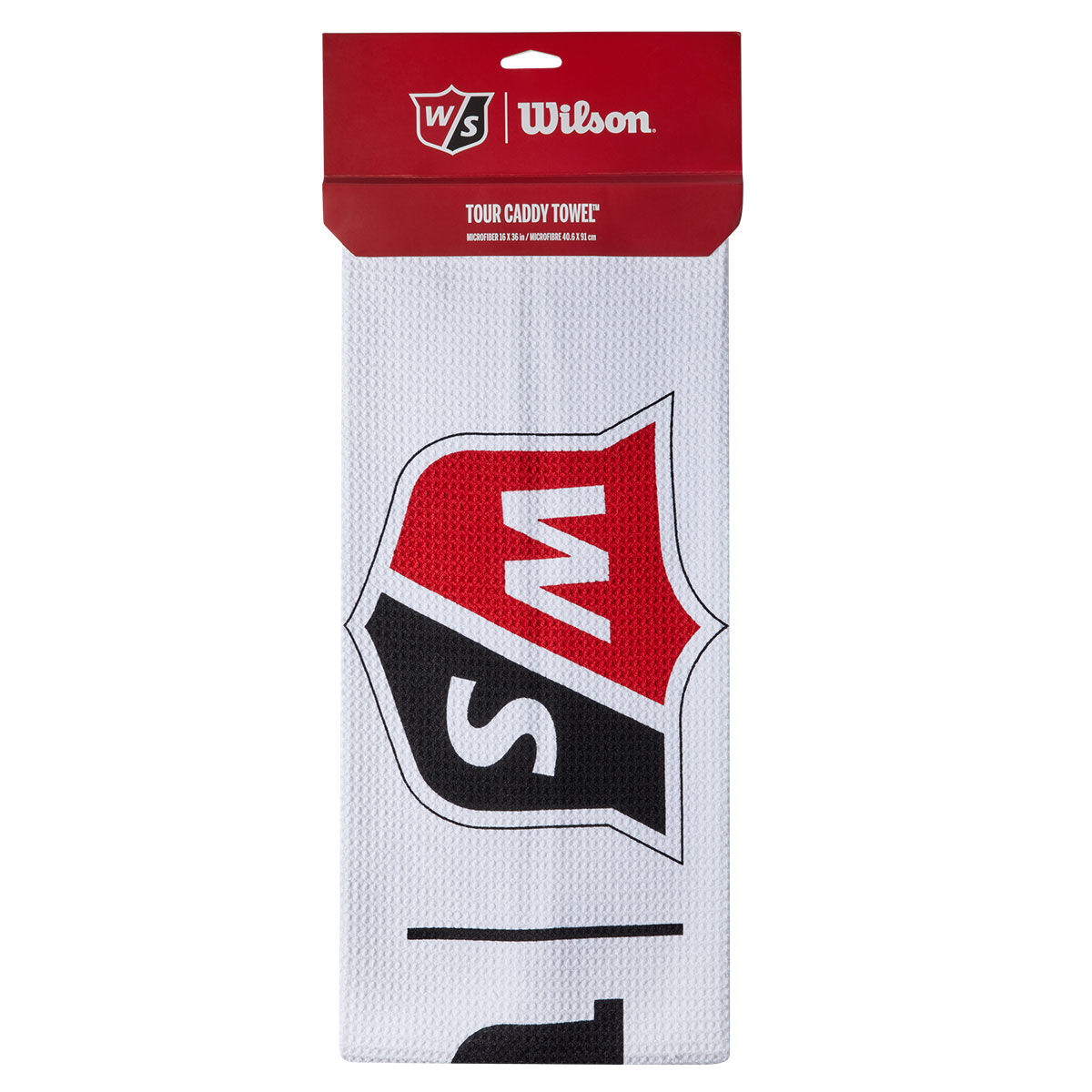 Wilson Staff Wilson Tour Caddy Golf Towel, Mens, White/black/red, One Size | American Golf