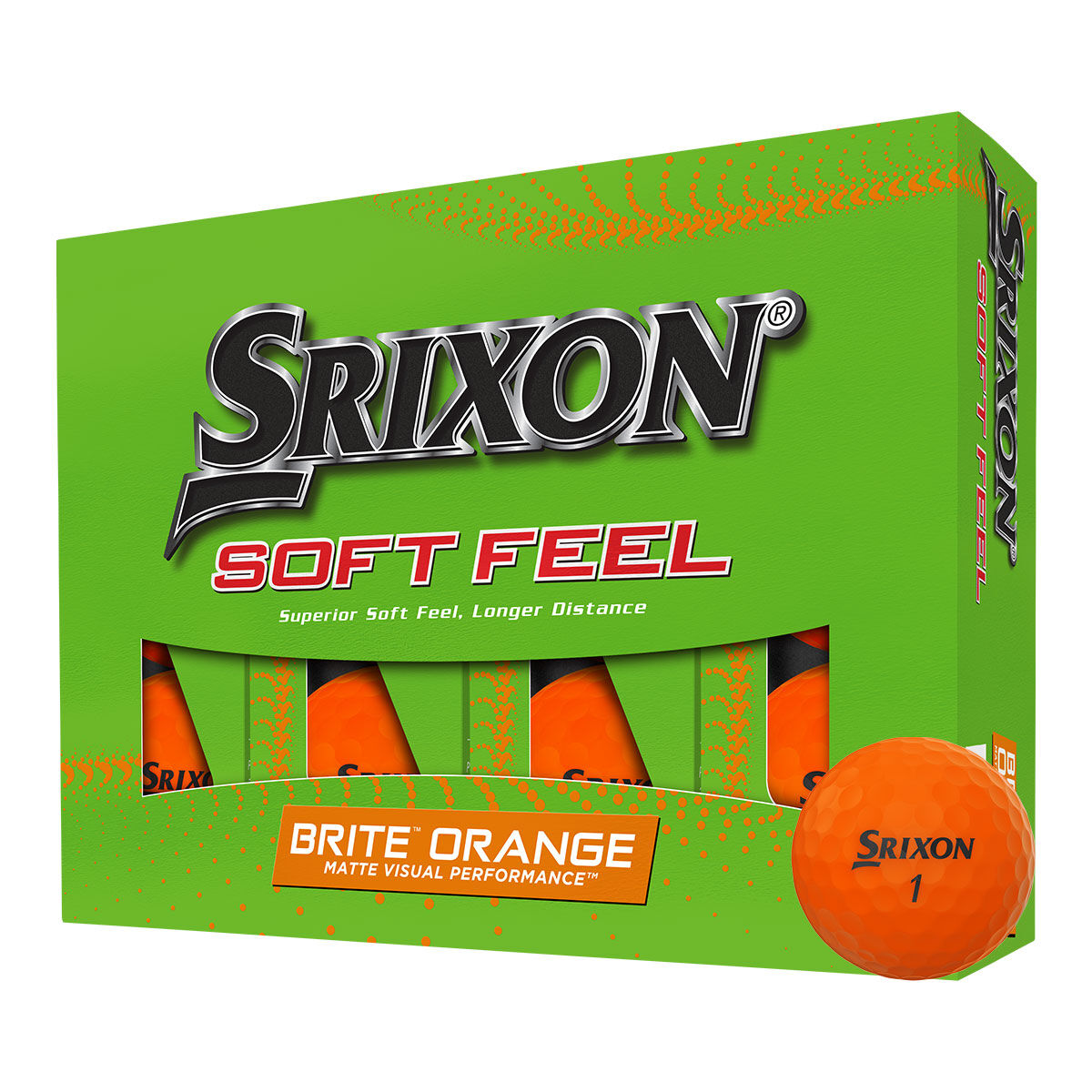 Srixon Orange Comfortable Soft Feel Brite 12 Golf Ball Pack | American Golf, One Size