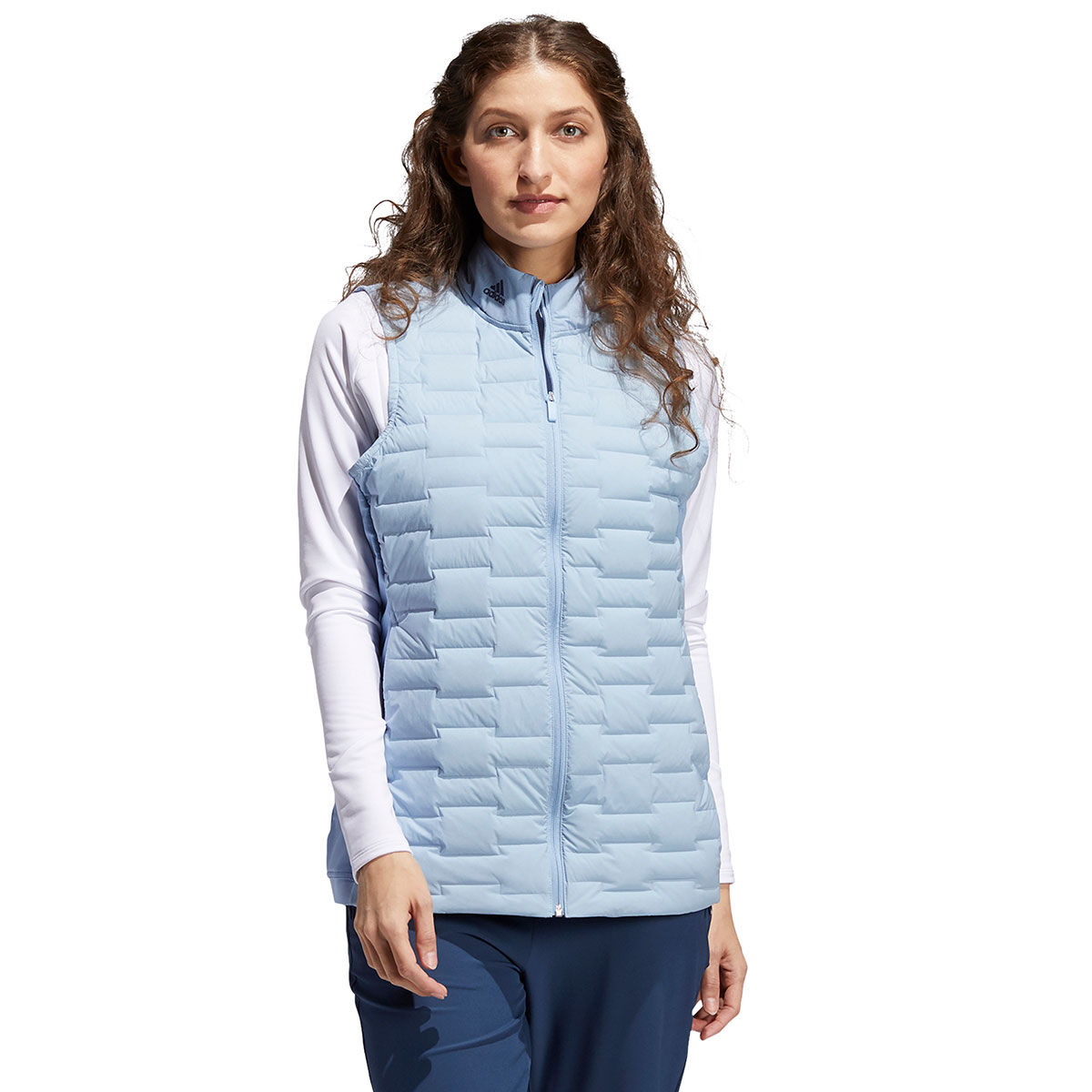 adidas Womens Frostguard Quilted Golf Gilet, Female, Ambient sky, Xs | American Golf