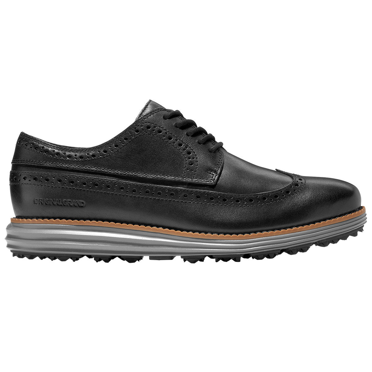 Cole Haan Men’s Black and Brown OG Longwing Oxford Spikeless Golf Shoes, Size: 8 | American Golf