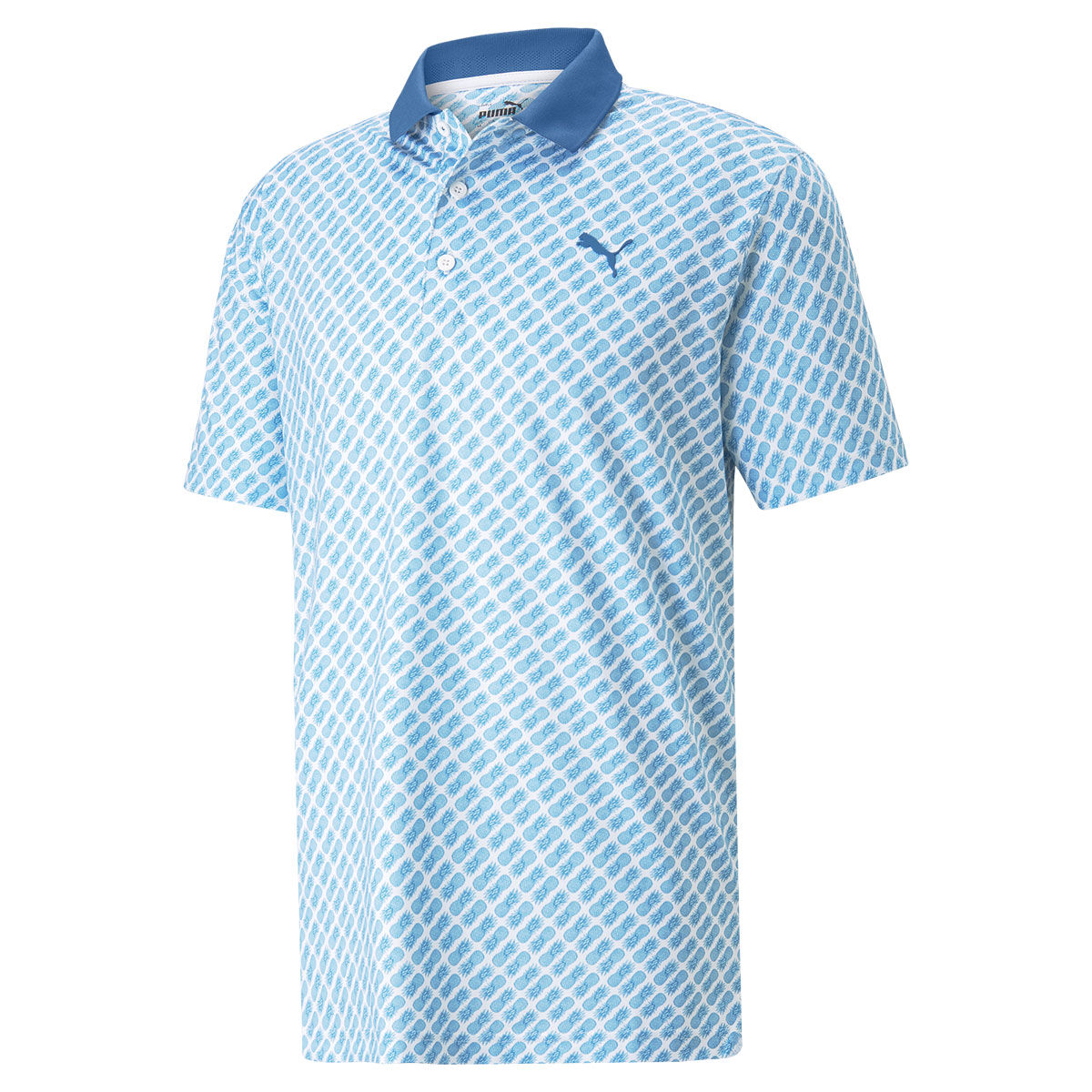 PUMA Men’s MATTR Pineapples Golf Polo Shirt, Mens, Lake blue, Small | American Golf
