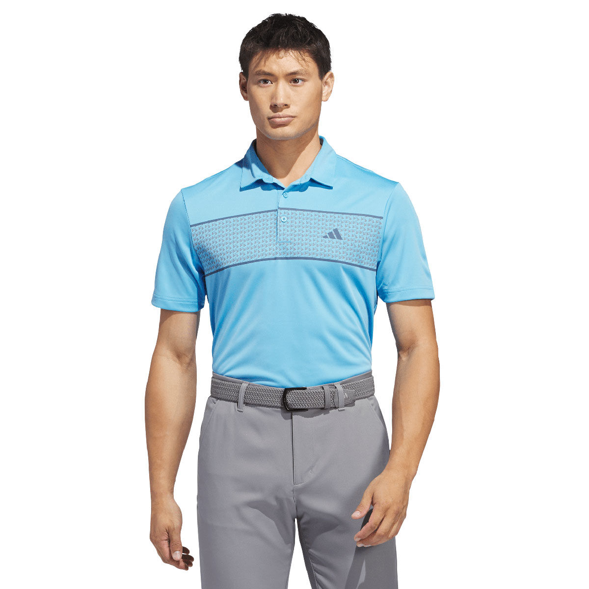 adidas Men’s Core Chest Stripe Golf Polo Shirt, Mens, Semi blue burst, Large | American Golf