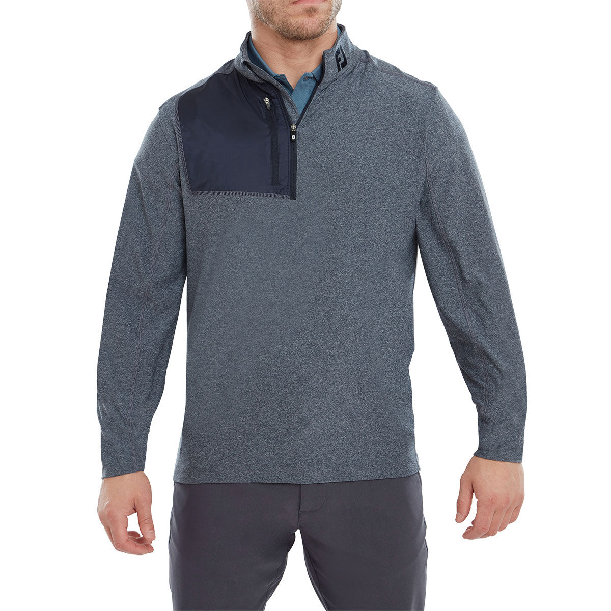 FootJoy Men’s Grey and Black Heather Chill-Out XP Golf Midlayer, Size: Small | American Golf