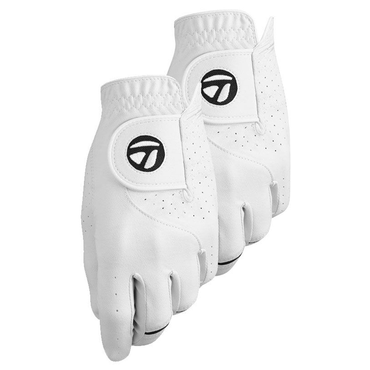 TaylorMade Men’s Stratus Tech Golf Glove - 2 Pack, Mens, Left hand, Medium, White | American Golf