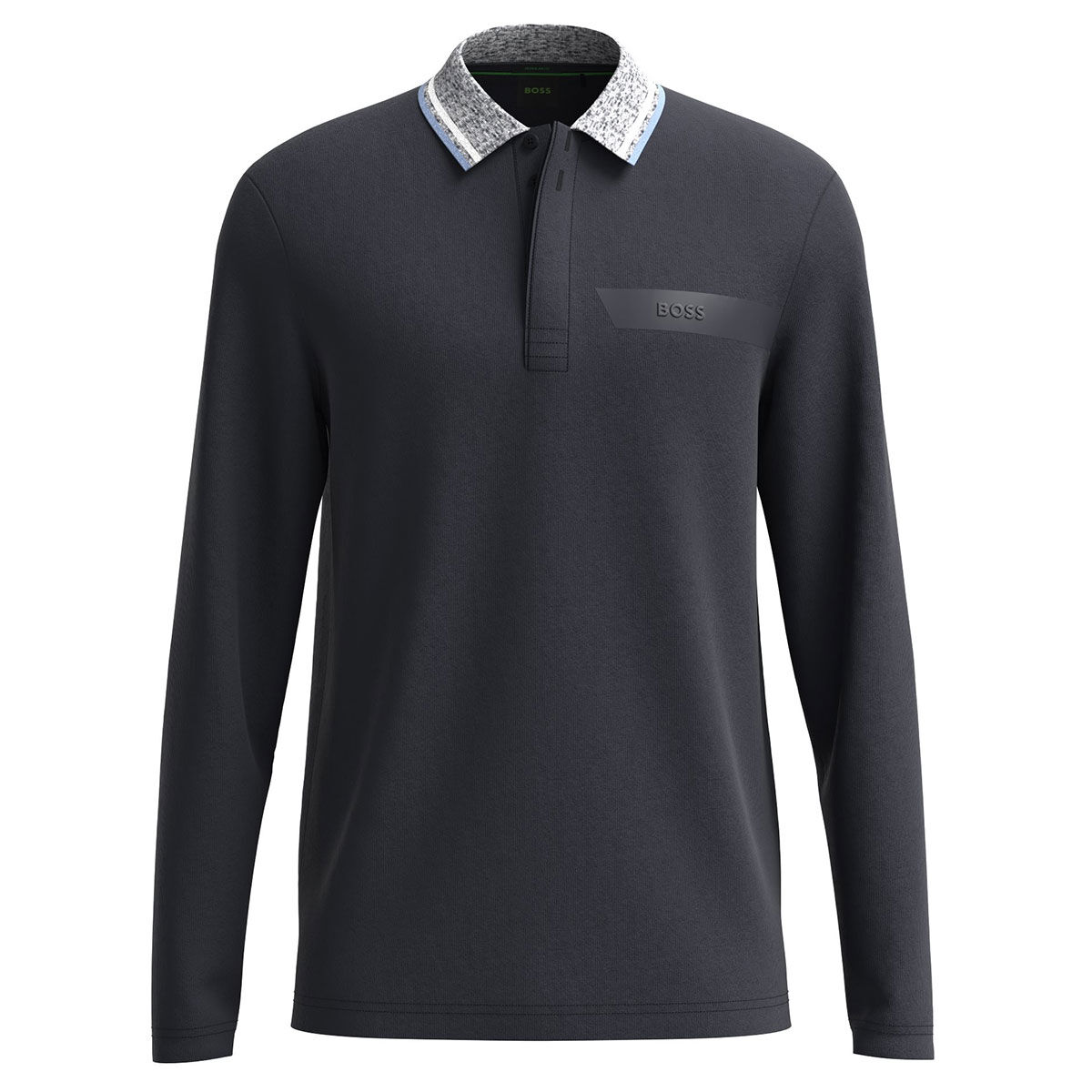 Hugo Boss Men’s Plisy 1 Long Sleeve Golf Polo Shirt, Mens, Dark blue, Small | American Golf