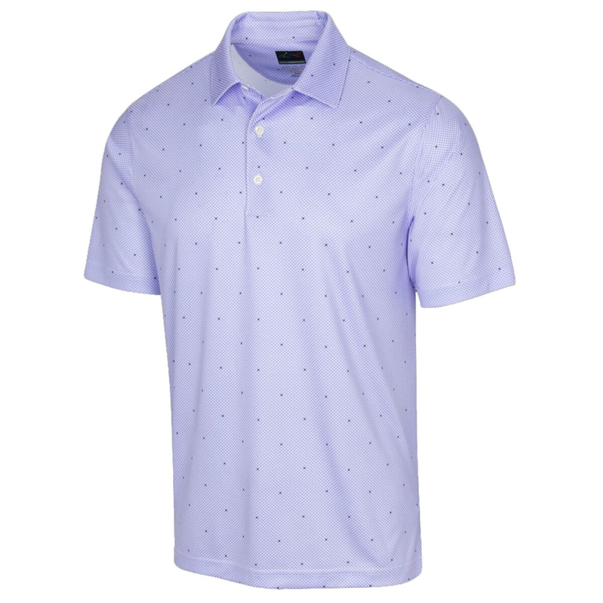Greg Norman Men’s ML75 Microlux Jacks Print Golf Polo Shirt, Mens, Lavender ice, Small | American Golf