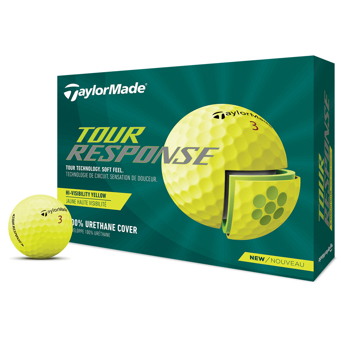 TaylorMade Tour Response 12 Golf Ball Pack, Mens, Yellow | American Golf