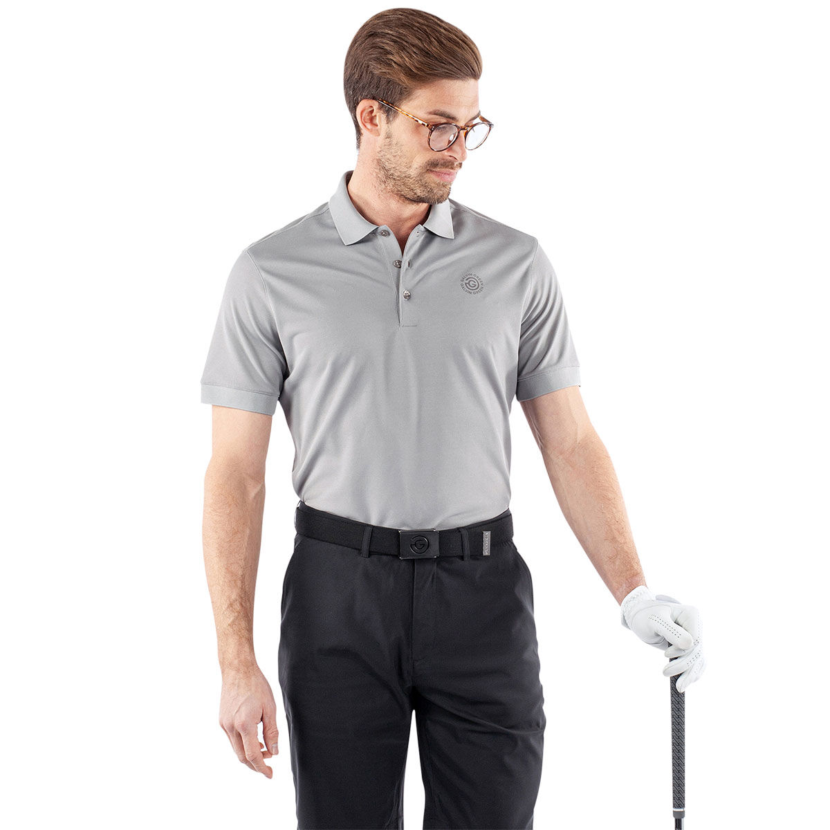 Galvin Green Men’s Maximilian Golf Polo Shirt, Mens, Sharkskin, Small | American Golf
