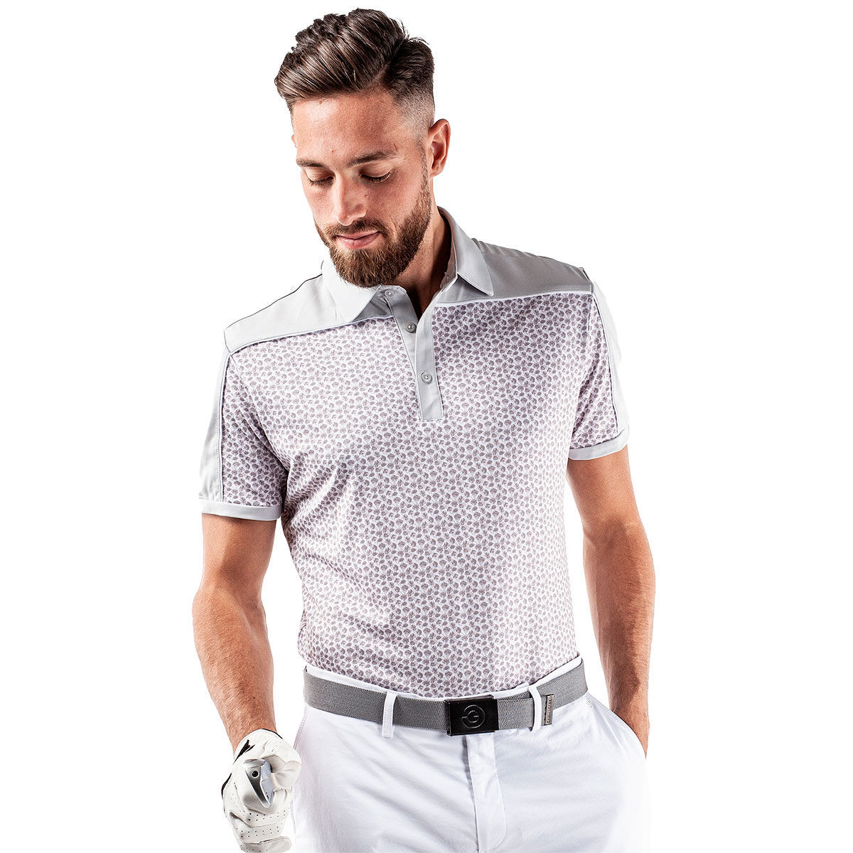 Galvin Green Men’s Millard Golf Polo Shirt, Mens, Grey/shark/white, Small | American Golf