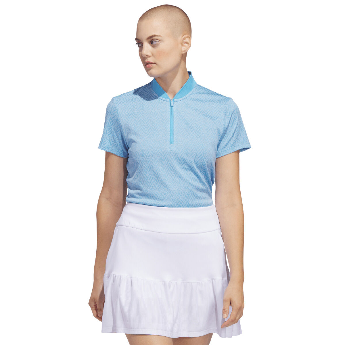 adidas Womens Ultimate365 Jacquard Golf Polo Shirt, Female, Semi blue burst, Small | American Golf