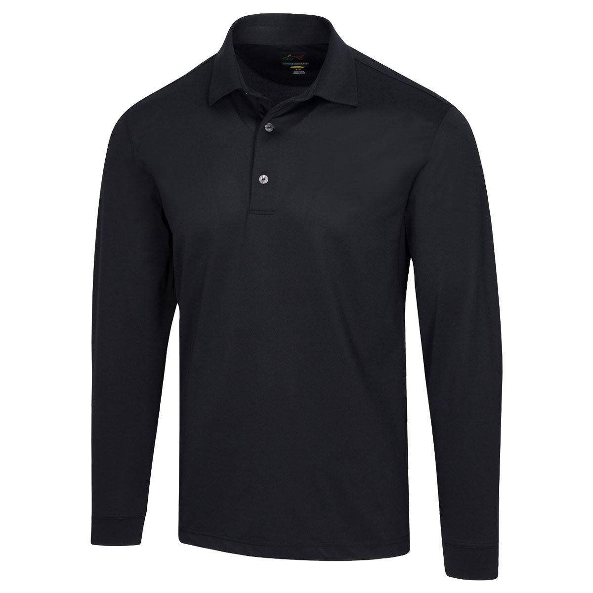 Greg Norman Men’s Black Long Sleeve Freedom Pique Golf Polo Shirt, Size: XL | American Golf